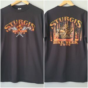 Harley Davidson Sturgis 2006 Bike Week Guns Skeleton T Shirt Men Large
